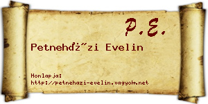 Petneházi Evelin névjegykártya