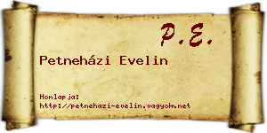 Petneházi Evelin névjegykártya