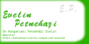 evelin petnehazi business card