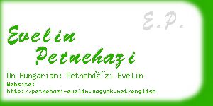 evelin petnehazi business card
